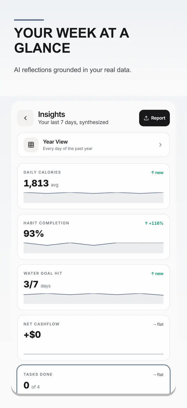 My Daily Tool insights screen for daily reflection