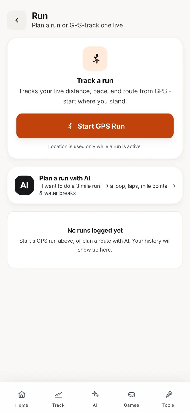 My Daily Tool workouts screen with training templates